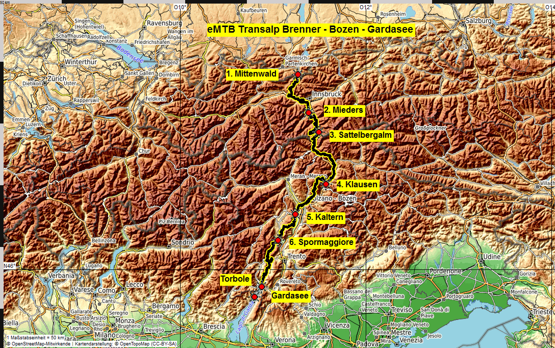 eMTB Transalp Brenner Bozen Gardasee
