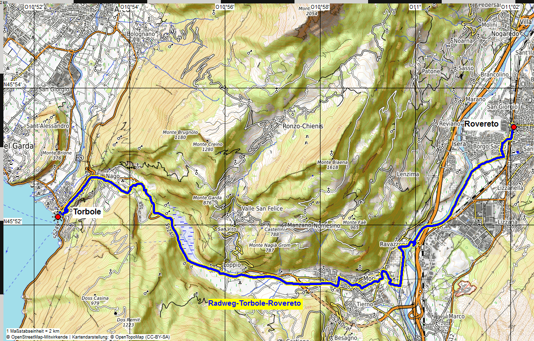 Radweg Torbole Rovereto