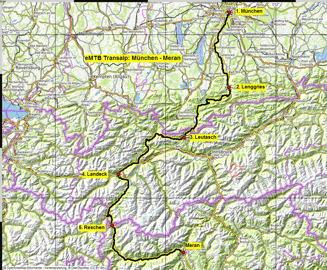 00 map eMTB Transalp Muenchen Meran