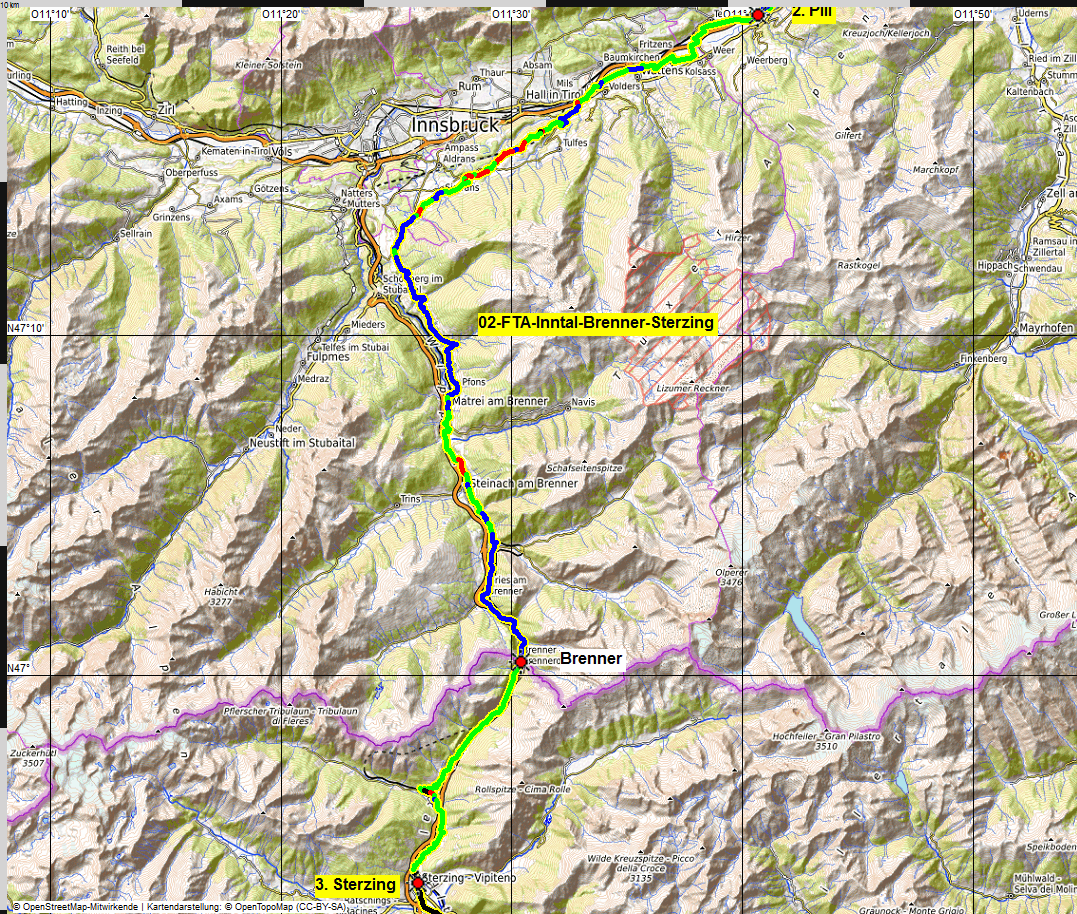 02 map Fruehlings Transalp in 3 Tagen