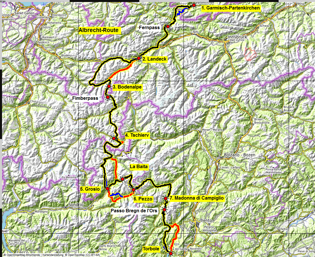 Albrecht-Route Hauptroute Nebenroute v2