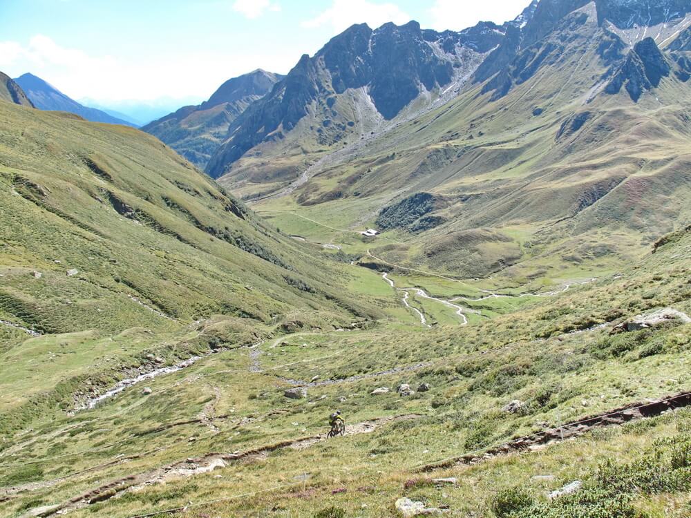 Abfahrt am Pfunderer Joch  Weitenbergalm in Sicht