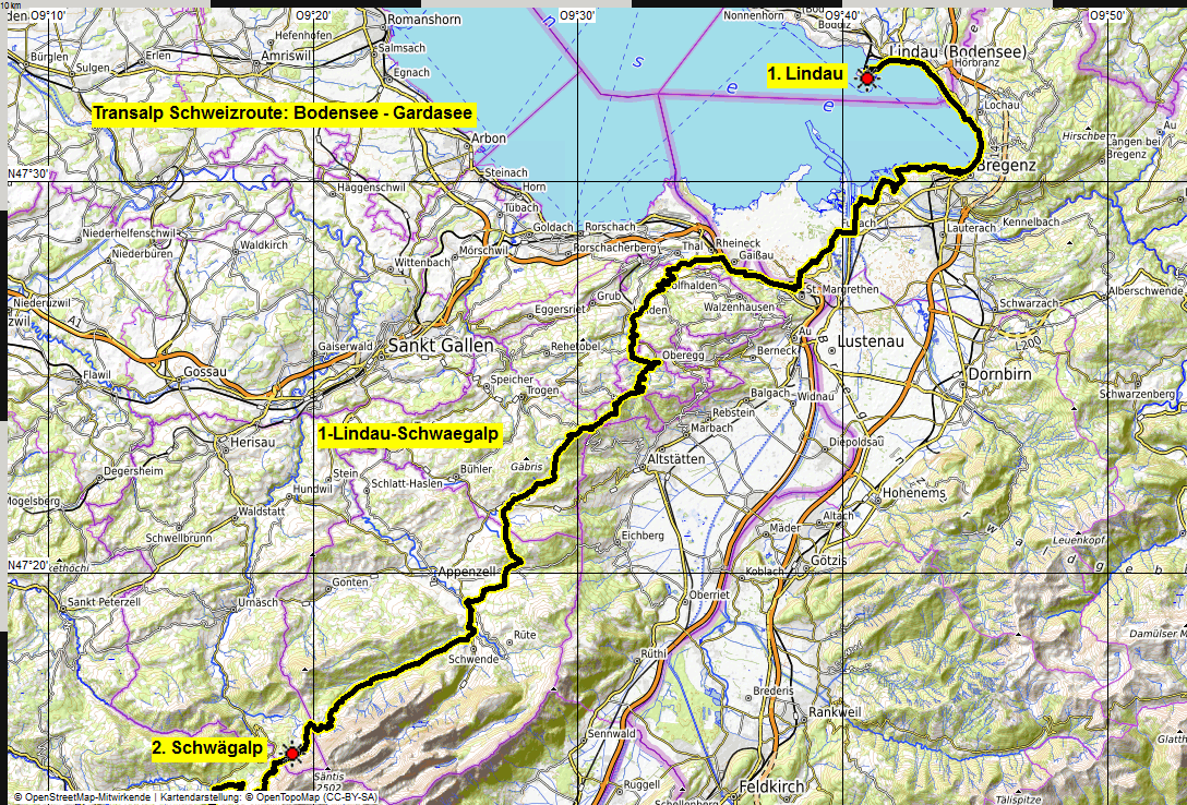01 Transalp Schweizroute Bodensee Gardasee