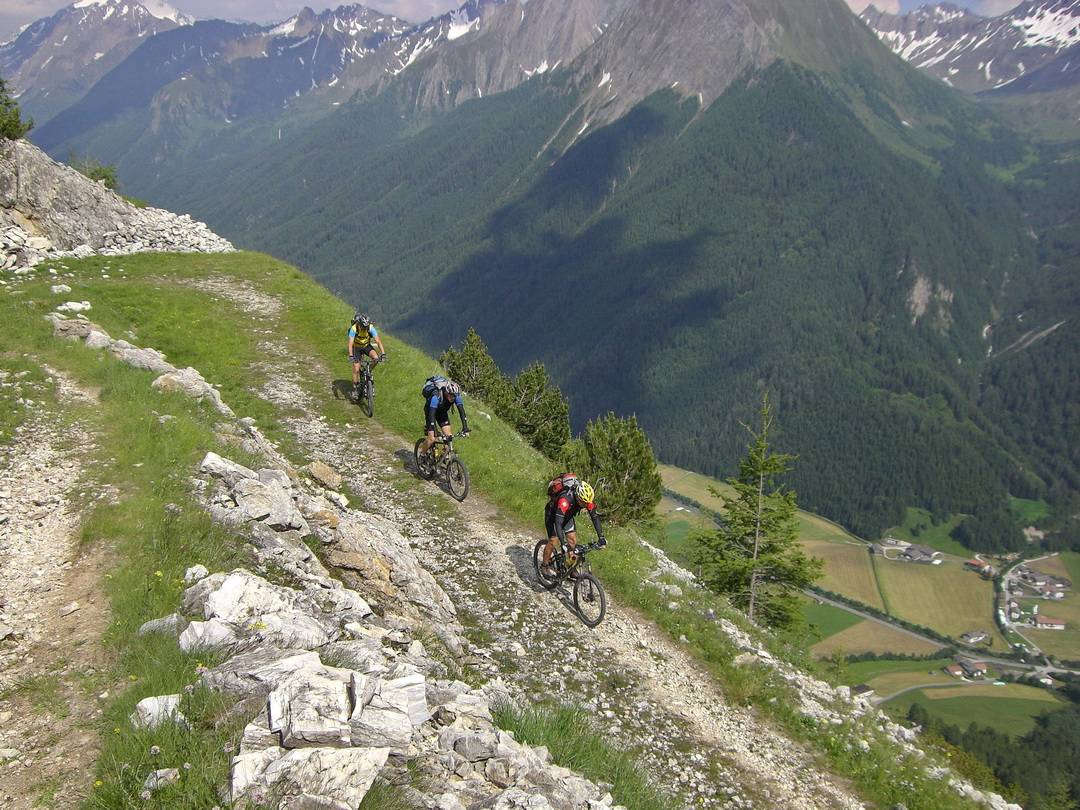Abfahrt am Schlüsseljoch